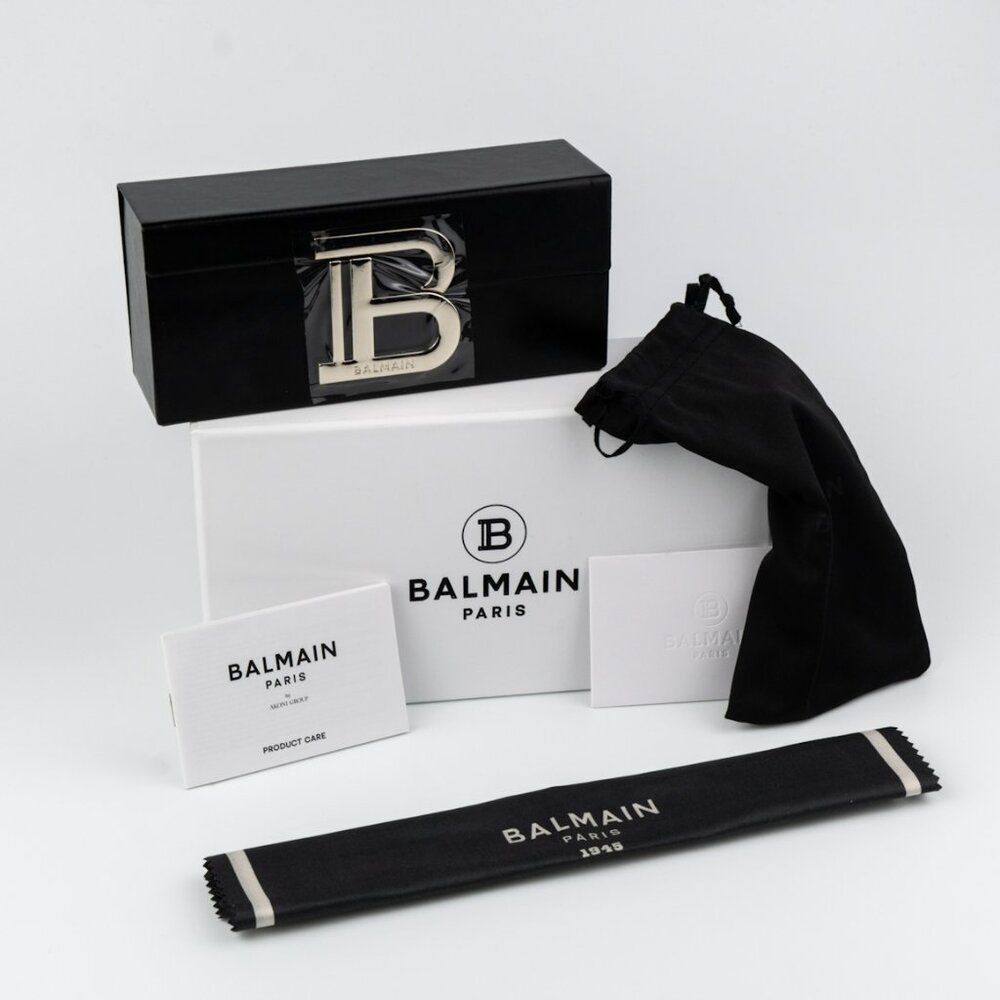 Balmain Women Sunglasses Titanium Silver Blue Mirror Geometric FIXE BPS-123E-54 - Picture 13 of 13